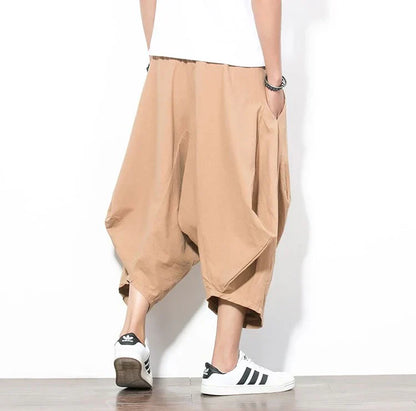 Wide Leg Linen Pants Japanese Harem