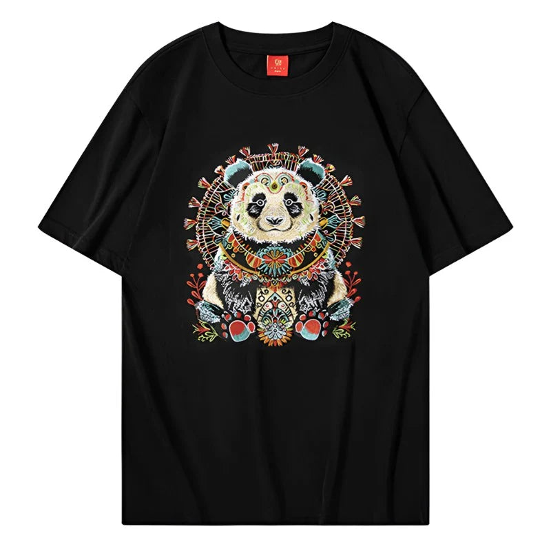 Panda Heavy Embroidery T-Shirt