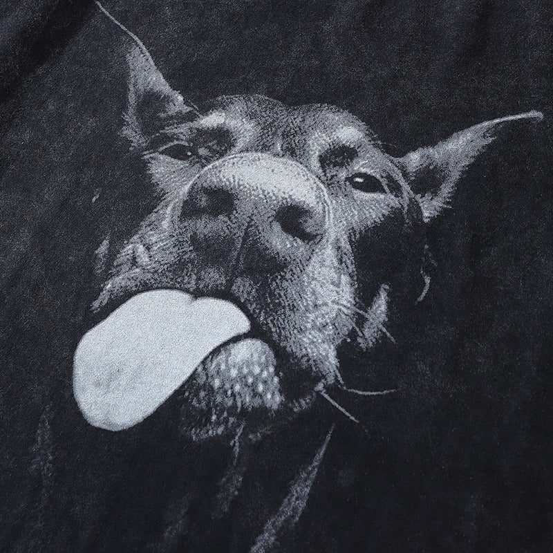 Washed T shirt Doberman Oversized