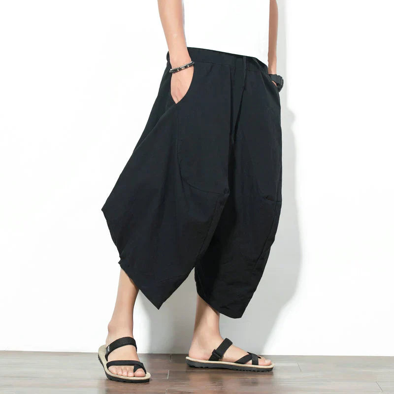 Wide Leg Linen Pants Japanese Harem