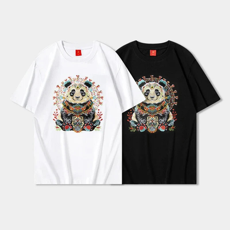 Panda Heavy Embroidery T-Shirt