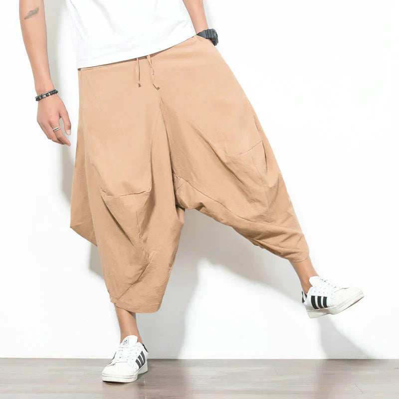 Wide Leg Linen Pants Japanese Harem