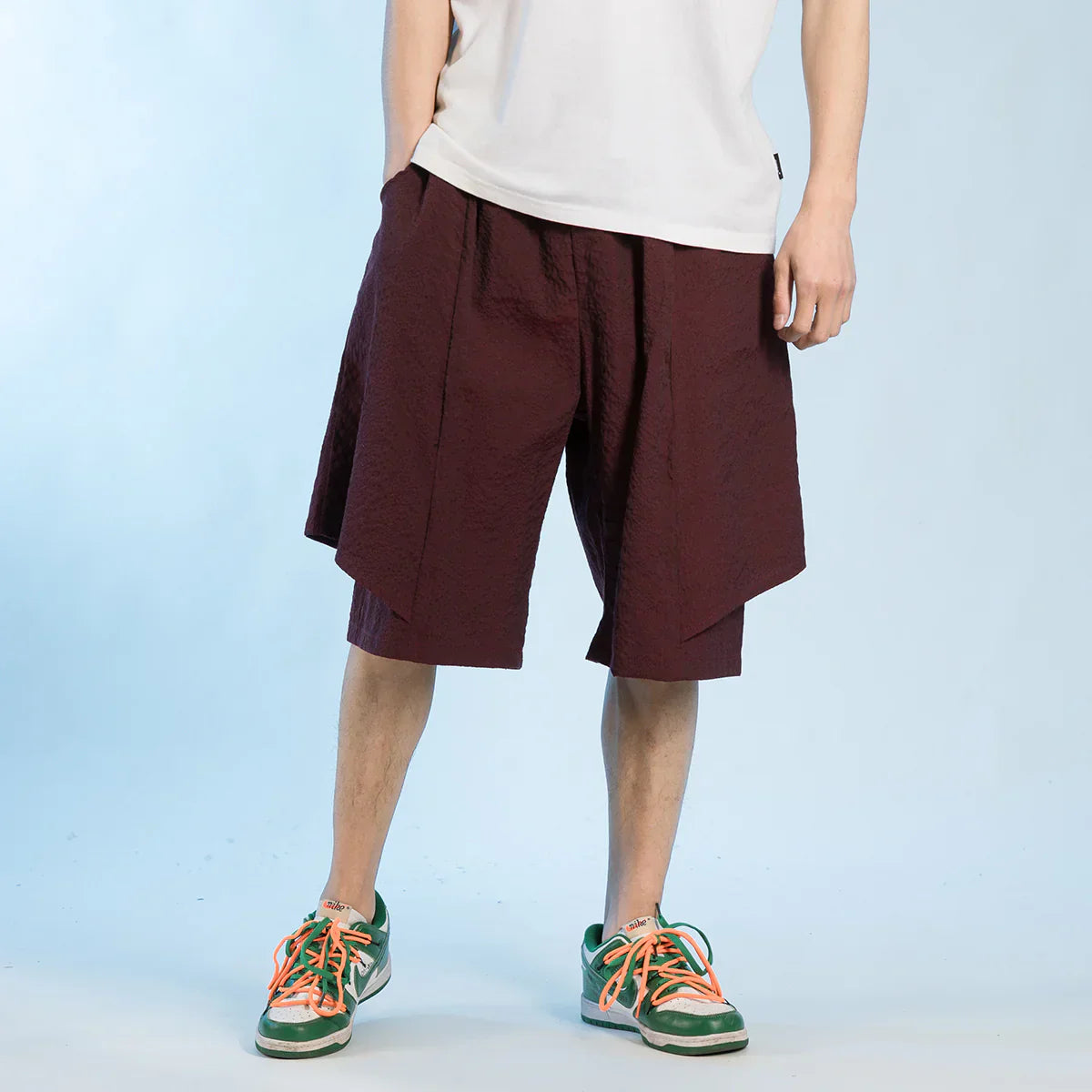 Japanese Retro Spliced Shorts