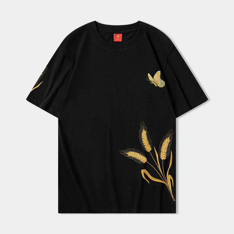 Embroidered Gaia T-shirt, Japan Street Style (Unisex)