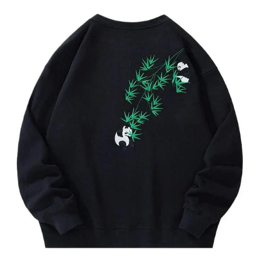 Embroidered Panda Sweater Unisex - Cotton