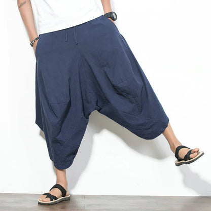 Wide Leg Linen Pants Japanese Harem