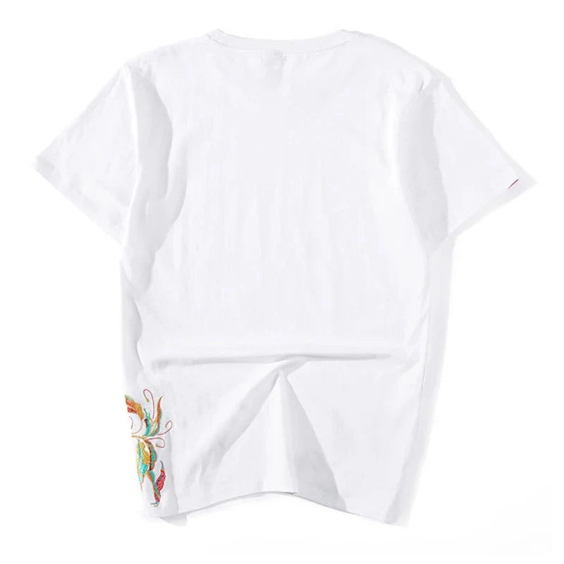 Summer Flowers Embroidery T-Shirt