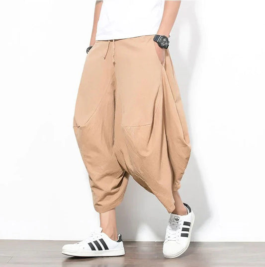 Wide Leg Linen Pants Japanese Harem