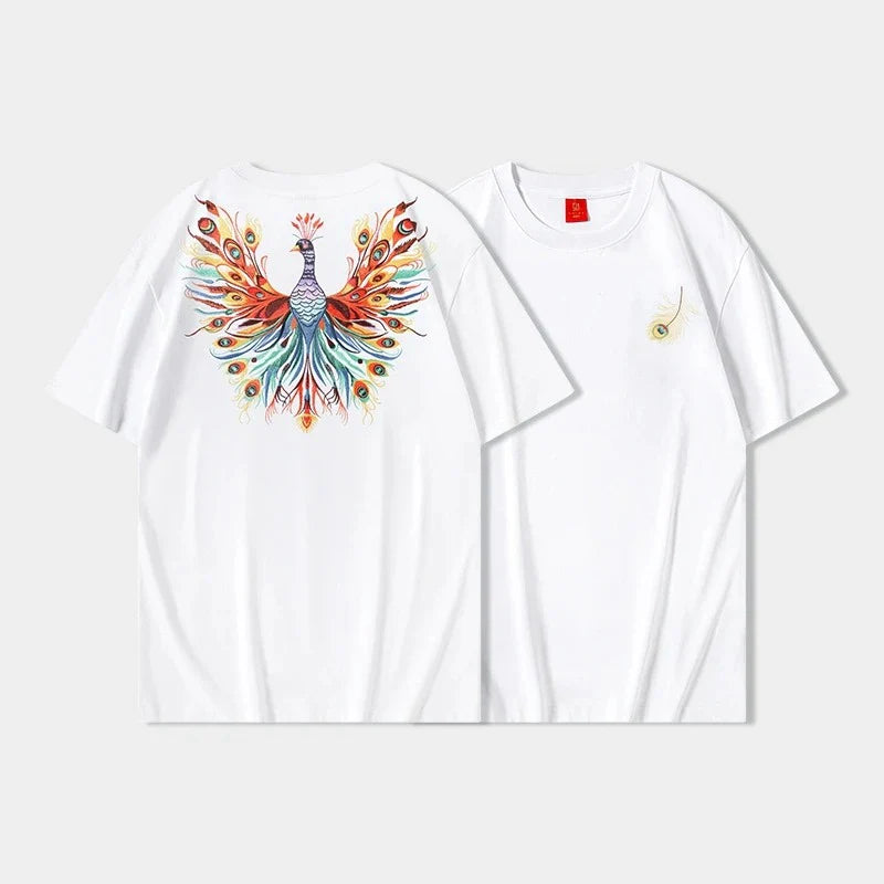 Peacock Embroidery T-Shirt