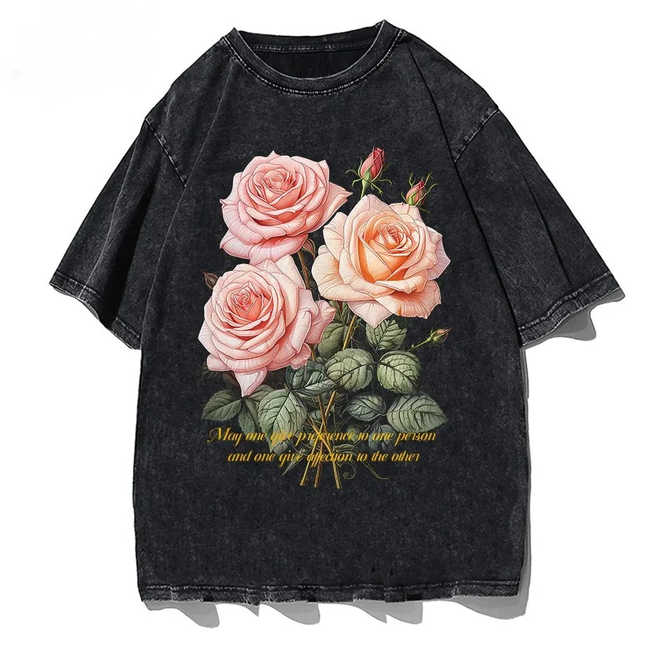 Vintage Roses Washed Loose T-Shirt