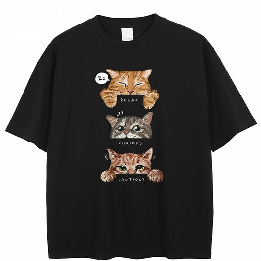 Cats Emotions T-Shirt Washed