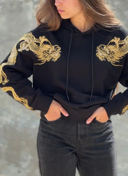 Golden Dragon Embroidery Unisex Hoodie