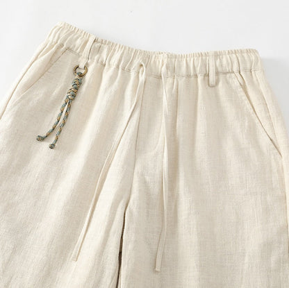 Casual Summer Linen Long Shorts - Men