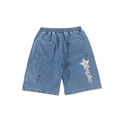 01 Champs Denim Embroidered Shorts