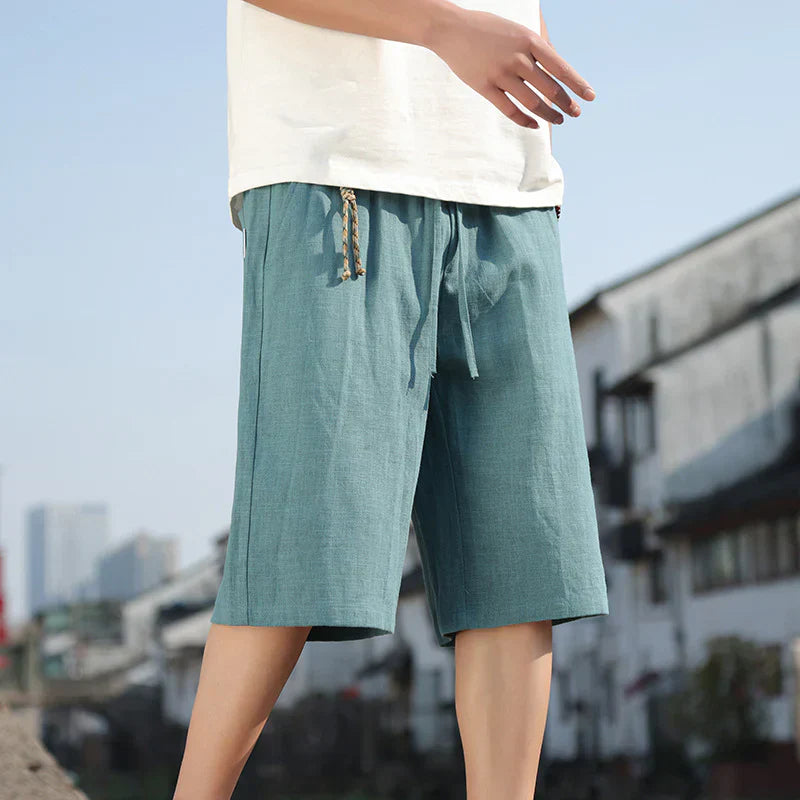 Casual Summer Linen Long Shorts - Men