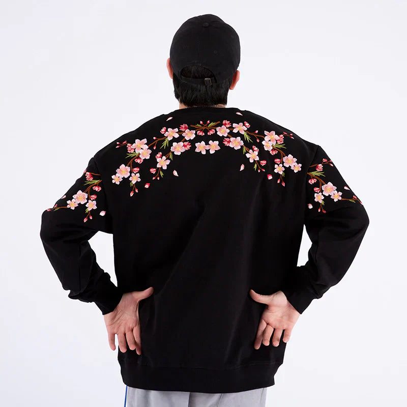 Embroidered Sakura Sweater, Japan Street Style (Unisex)