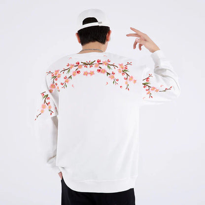 Embroidered Sakura Sweater, Japan Street Style (Unisex)