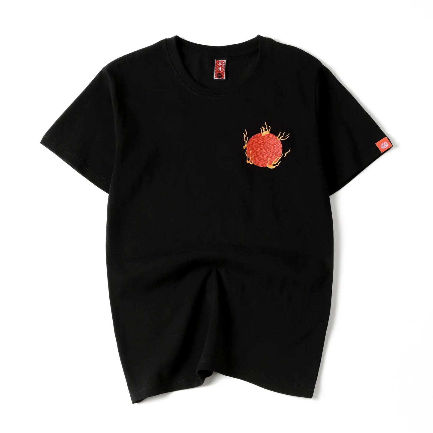 Embroidered Burning Phoenix T-shirt, Japan Street Style (Unisex)