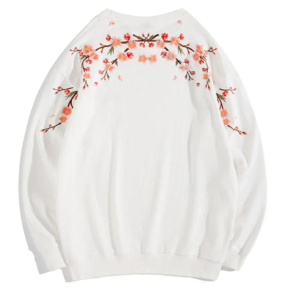 Embroidered Sakura Sweater, Japan Street Style (Unisex)