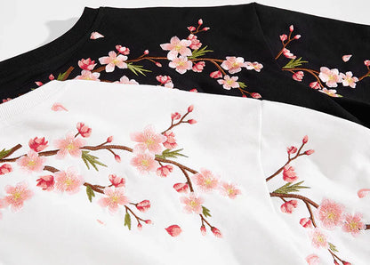 Embroidered Sakura Sweater, Japan Street Style (Unisex)