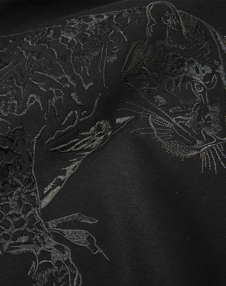 Luxury Embroidered Dark Panther Sweater, Unisex