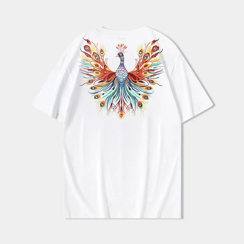 Peacock Embroidery T-Shirt