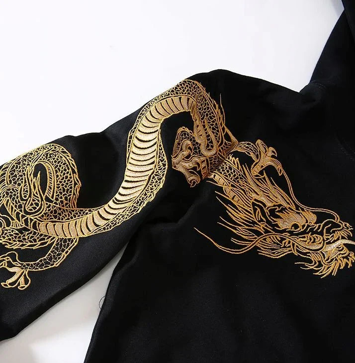 Golden Dragon Embroidery Unisex Hoodie