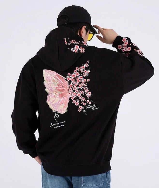 Embroidered Sakura Sweater, Japan Street Style (Unisex)