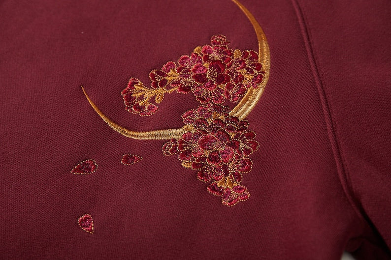 Sakura Dragon Embroidered Hoodie