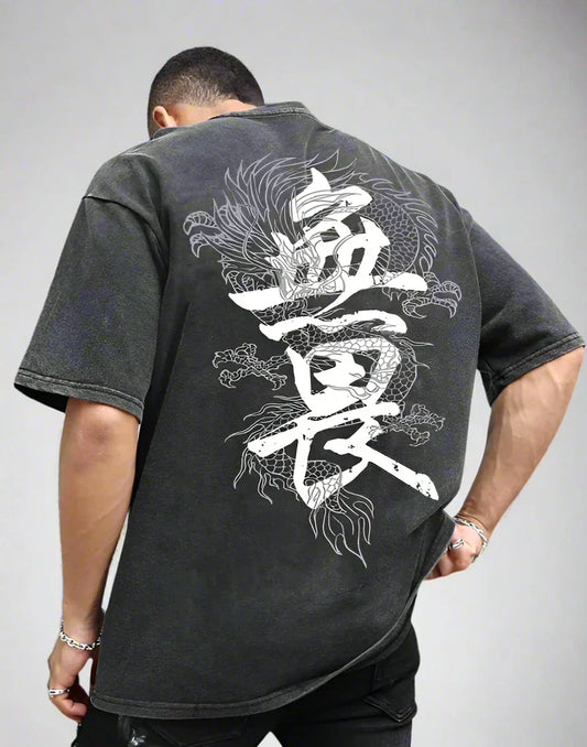 Oriental Dragon Washed Vintage T shirt