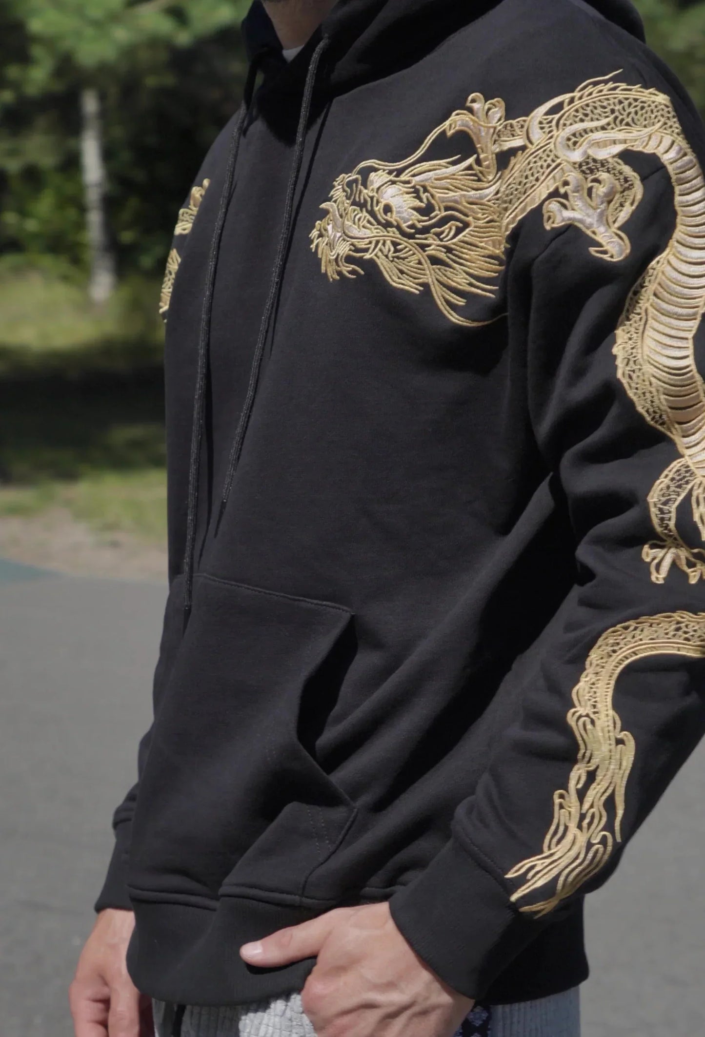 Golden Dragon Embroidery Unisex Hoodie