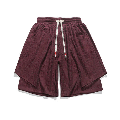 Japanese Retro Spliced Shorts